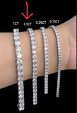 Tennis  Moissanite Bracelet اسوارة الماس الموزنايت   | نص قراط لكل حبة الماس - تنس  | 17.5 قراط الماس