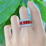 Ruby & White Topaz Ring | الياقوت الأحمر والتوباز الأبيض
