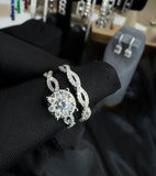 Radiant Elegance Moissanite Diamond Ring - خاتم الماس موزنايت - قطعتين