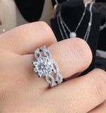 Radiant Elegance Moissanite Diamond Ring - خاتم الماس موزنايت - قطعتين