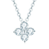 Four Leaf Grass Moissanite Necklace- قلادة حجر الماس الموزنايت
