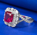 Ruby & White Topaz Ring | الياقوت الأحمر والتوباز الأبيض