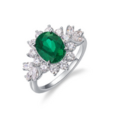 Emerald & White Topaz Ring - خاتم الزمرد والتوباز الابيض