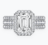 Emerald Cut - Triple Band - Engagement Ring- Moissanite Diamond  -  خاتم الماس موزنايت  |3 قطع