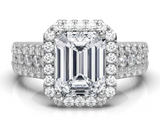 Emerald Cut - Triple Band - Engagement Ring- Moissanite Diamond  -  خاتم الماس موزنايت  |3 قطع