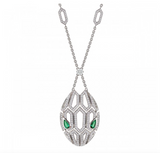 Bvlgari Diamond Moissanite & emerald snake - قلادة الماس الموزنايت والزمرد - بلغاري