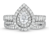 Moissanite Diamond Ring - خاتم الماس موزنايت - توينز قطعتين