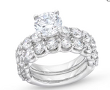 Moissanite Diamond Ring - خاتم الماس موزنايت - توينز قطعتين