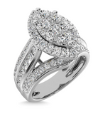 Moissanite Diamond Ring Statement piece  - خاتم الماس موزنايت