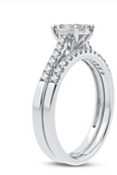 Queen Moissanite Diamond Ring - خاتم الماس موزنايت - توينز قطعتين