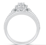 Moissanite Diamond Ring - خاتم الماس موزنايت - توينز قطعتين