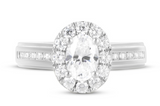 Oval Moissanite Diamond Ring - خاتم الماس موزنايت - توينز قطعتين