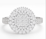 flower Moissanite Diamond Ring - خاتم الماس موزنايت