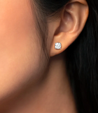 Solitaire mossnite diamond earring- -حلق الماس الموزنايت   |ربع قيراط لكل واحدة