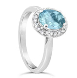 Blue Aquamarine Ring- خاتم حجر الأكوامارين الأزرق