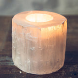 selenite candle holder - شمعة السيلناييت
