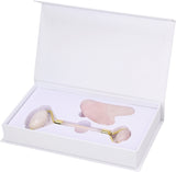 رولار الروز كوارتز مع الجواشا  -  rose quartz and gua sha set