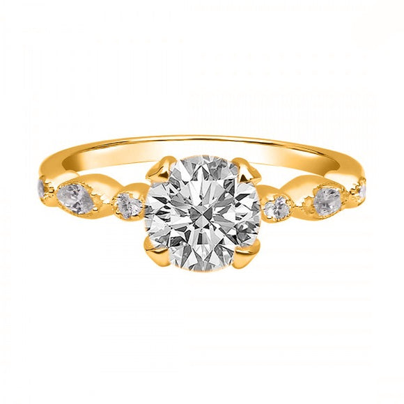 Crystal & White Topaz Ring - خاتم التوباز الابيض |Gold Vermeil 2.5 Micron