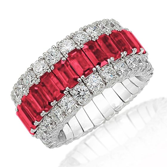 Ruby & White Topaz Ring | الياقوت الأحمر والتوباز الأبيض