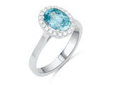 Blue Aquamarine Ring- خاتم حجر الأكوامارين الأزرق