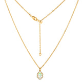 Opal & White Topaz Necklace | Gold Vermeil 2.5 Micron - قلادة اوبال