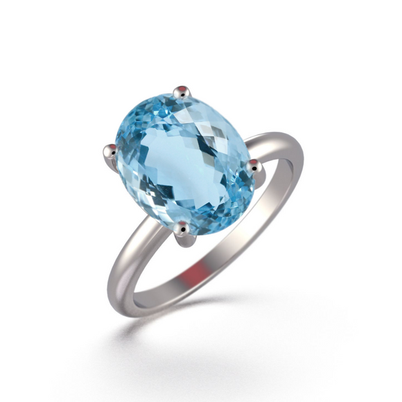Blue Topaz Ring-خاتم التوباز الازرق