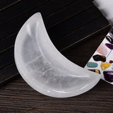 SELENITE PLATE MOON  -  وعاء السيلنايت لتنظيف وشحن الأحجار الكريمة