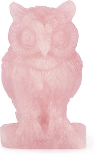 Rose quartz stone owl - بومة الروز كوارتز