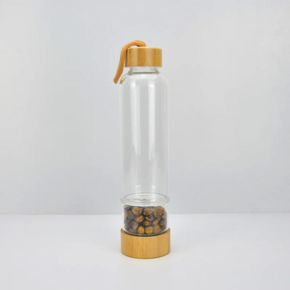 زجاجة ماء الكريستال- Crystal Water Bottle | زجاجة حجر التايجر اي