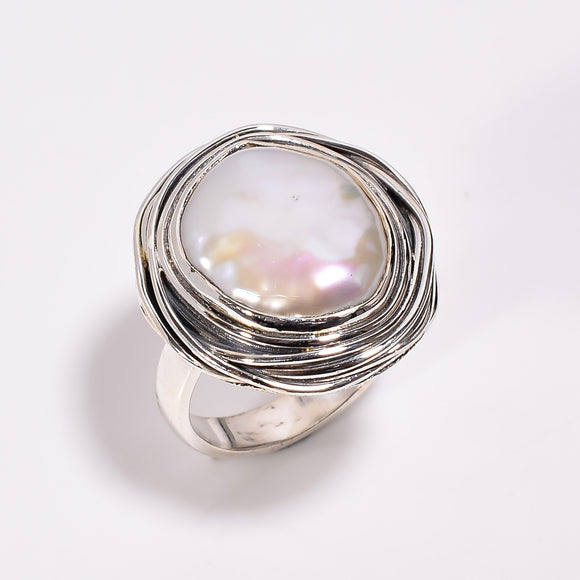 Baroque Pearl Ring - خاتم حجر اللؤلؤ