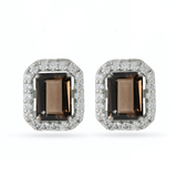 Smoky Topaz  earrings  - حلق سموكي توباز