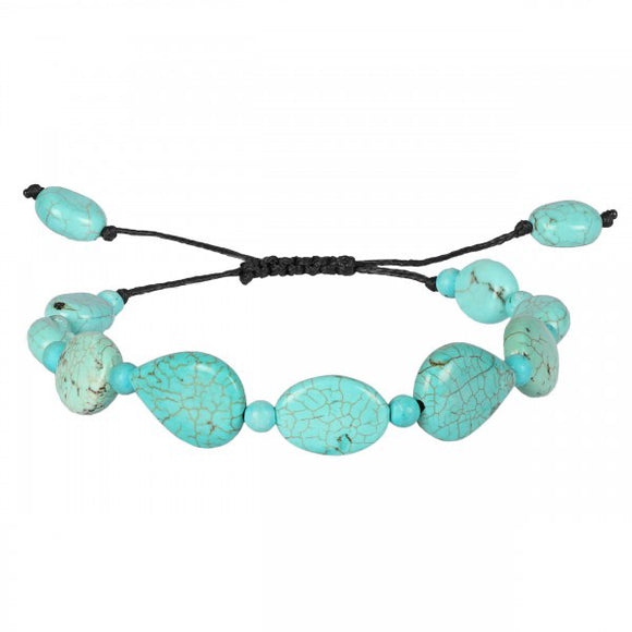 اسوارة حجر الفيروز   - Turquoise Beaded Bracelet
