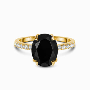 Black Tourmaline & White Topaz Ring - خاتم التورمالين الأسود والتوباز الأبيض النقي