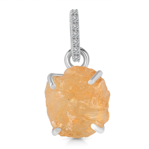 Citrine Raw Crystal Pendant - تعليقة حجر السترين | حجر المال والتجار