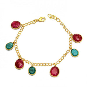 Ruby + Emerald Bracelets - إسوارة حجر الياقوت الاحمر والزمرد الاخضر