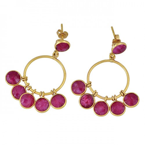 Ruby Earrings- حلق حجر الروبي