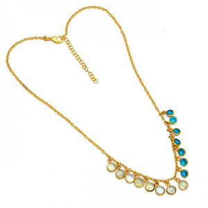 Green Amathyst + Apatite Quartz  Necklace - قلادة حجر الامثيست الاخضر، و الاباتايت