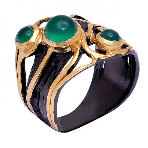 Green Onyx Ring- خاتم حجر الاونكس الاخضر