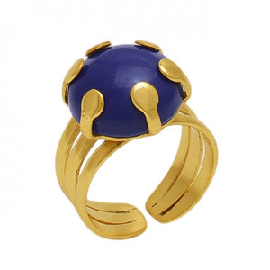 Saphire Ring- خاتم حجر الزفير الازرق
