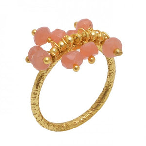 Peach Moonstone  Ring- خاتم حجر القمر البرتقالي