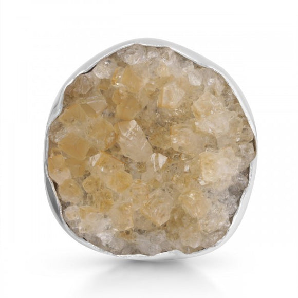 Citrine Druzy Ring - خاتم حجر السترين