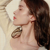 Rose Quartz Gold plated Earring	 - حلق من مجموعة أحجار كريمة