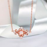 Natural Rose Quartz Necklace - قلادة حجر الروز كوارتز