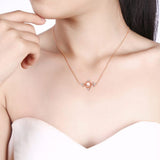 Natural Rose Quartz Necklace - قلادة حجر الروز كوارتز
