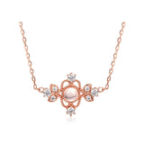 Natural Rose Quartz Necklace - قلادة حجر الروز كوارتز