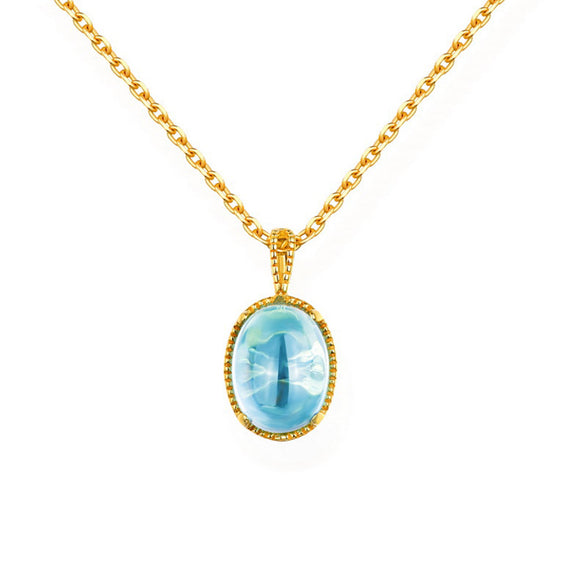 Sky Blue Topaz Necklace - قلادة التوباز الازرق