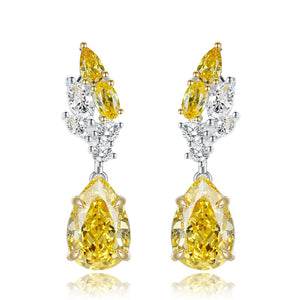 Citrine & White Topaz Earring -  حلق السترين والتوباز الابيض