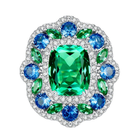 Emerald &Sapphire Gemstone - خاتم الزمرد والياقوت الازرق