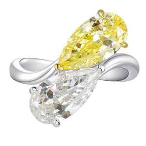 Citrine & White Topaz Ring - خاتم السترين والتوباز الابيض