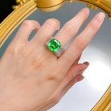 Green  Quartz & White Topaz Ring - خاتم الكوارتز الاخضر  والتوباز الابيض